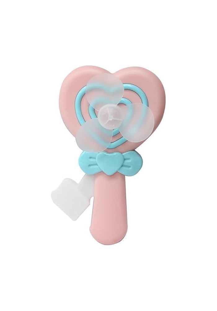 DAISO Handheld Manual Fan - Candy Pink Portable Cooling Fan - Image 1
